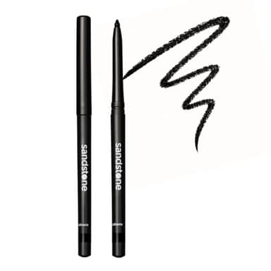 Sandstone Scandinavia Waterproof Eyeliner Pencil – Hypoallergenic & Vegan – Smudge-Proof Gel Formula – For Sensitive Eyes – Black