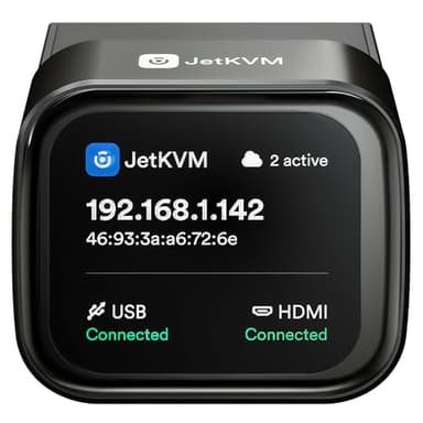 JetKVM IP KVM PC Remote Control, Open Source Jet KVM Over IP Internet with Touchscreen LCD Ultra-Low Latency, Network IP KVM Switch Remote BIOS Access for Computer and Server