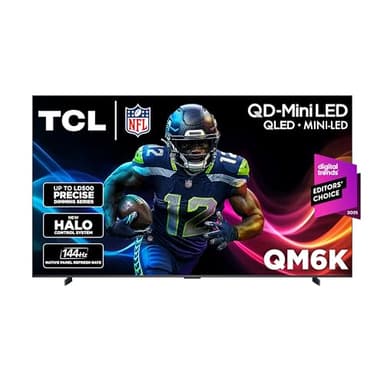 TCL 98 Inch Class QM6K Series | Mini LED QLED 4K HDR | 98QM6K, 2025 Model | 120HZ-144HZ High Brightness Smart Google TV Dolby Atmos Onkyo Audio | Voice Remote Alexa Gaming Streaming Television