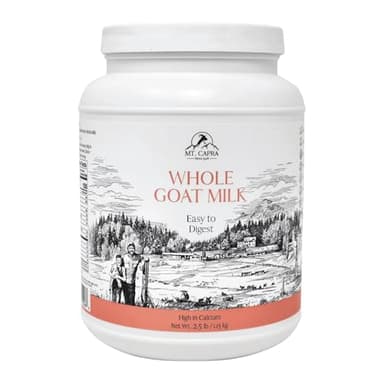 Mt. Capra Whole Goat Milk | Powder from Non-GMO, Grass-Fed Goats, Creamy, Great Tasting, Easy to Digest, A2 Milk | 40 Servings - 2.5 Pounds