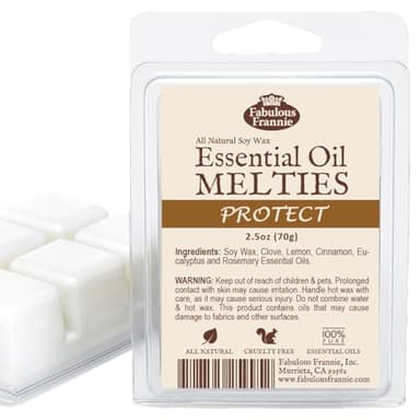 Fabulous Frannie Protect (Compared to Thieves) All Natural Pure Essential Oils & Soy Wax Meltie Tart (Cinnamon, Clove, Eucalyptus, Rosemary and Lemon) 2.5oz