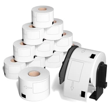 Address Shipping Labels DK-1202 2.4" X 3.9" Replacement for Brother 62 mm x 100 mm Die-Cut Address Labels,Use with QL-800 820NWB 1110NWB QL Label Printers - 12 Rolls/3600 Labels + 1 Frame