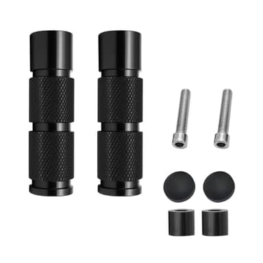Sandfren 2PCS Motorcycle Foot Pegs, Aluminum M8 CNC Motorbikes Passenger Pedals Footrests, Motorbicycle Rearsets Footpeg Accessories, Universal for 8mm Install Hole Bicycle Dirt Bike (Black)