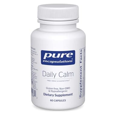 Pure Encapsulations Daily Calm - Vegan Stress & Sleep Support Supplement - Contains Ashwagandha, Saffron, GABA & L-Theanine - Non-GMO, Soy-Free & Gluten-Free - 60 Capsules