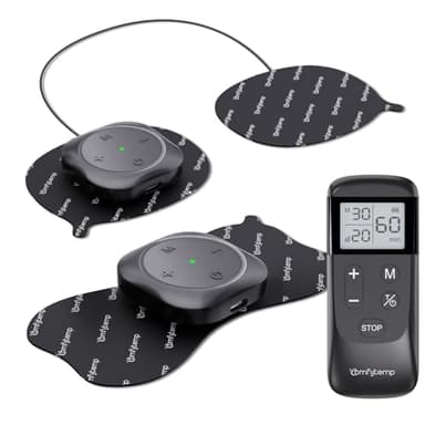 Comfytemp Wireless TENS Unit 30 Modes Muscle Stimulator for Pain Relief, FSA HSA Eligible 2 Packs Rechargeable TENS Machine with Remote, Pulse Muscle Stimulator for Back Shoulder Sciatica (4pads)