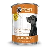 Dave's Pet Food Restricted Sodium Diet for Dogs, Chicken Pate Recipe, 13.2 oz Canned Dog Food, Case of 12