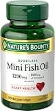 Nature's Bounty Mini Fish Oil Softgels 1290 mg, Omega-3, Supports Heart Health, Odor-Less, 90 Mini Coated Softgels
