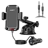 54W Bluetooth 5.3 FM Transmitter Car Adapter with Phone Holder 3-in-1, HiFi Bass Sound, Hands-Free Calling, 36W PD, QC 18W Supports TF/SD Card 64G AUX USB Flash Drive for iPhone Android Phone