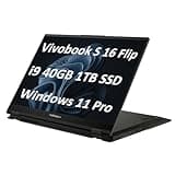 ASUS Vivobook S 16 Flip 2-in-1 Laptop (16" FHD+ Touchscreen, Intel 14-Core i9-13900H, 40GB RAM, 1TB SSD) for Creator, Photographer, Designer, Backlit Keyboard, 1080p IR Webcam, Win 11 Pro w/Copilot