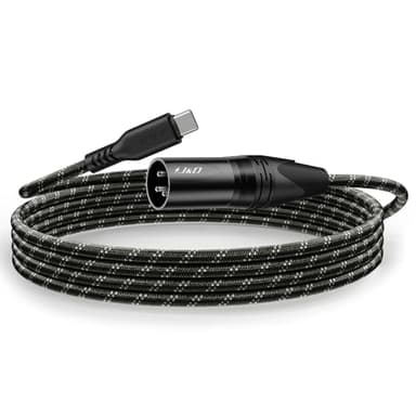 J&D USB Type C to XLR Male Audio Output Cable, USB C to XLR Braided Cable for Amplifier, Speaker, Mixer Console, Compatible with iPhone 16/17 and Galaxy S25 Series, Not Support Microphone, 3.2 Feet