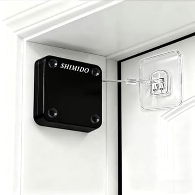 SHIMIDO Upgraded Retractable Automatic Door Closer - Tool-Free Installation, Powerful 3.5lb Pull Shuts Doors Completely - Compact Universal Fit for Screen, Sliding & Almost All Doors（2 Pack Black）