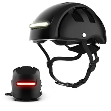 FEND Super Plus Folding Bike Helmet with Lights – Patented Smart-Fold 50% Compact Design, Ultra-Bright USB-C Front & Rear LEDs, CPSC/EN1078 Certified, for Adults, Commuters, E-Bikes, Scooters