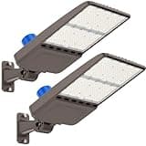 LED Parking Lot Light 300W, UL Listed 42,000LM 5000K Shoebox Light with Dusk to Dawn Photocell,Adjustable Arm Mount, IP66 Waterproof, Commercial LED Area Security Light for Parking Lot,Roadway,2PACK