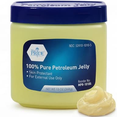 MED PRIDE 100% Pure White Petroleum Jelly, 13 oz – Skin Protectant & Moisturizing Ointment for Dry Skin, Cracked Hands, Chapped Lips, Minor Cuts, Burns & Diaper Rash – Fragrance Free & Hypoallergenic