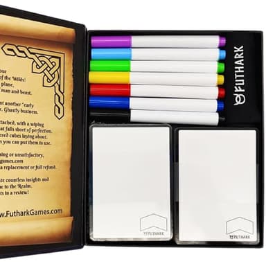 Futhark MTG Dry Erase Tokens Set - 60 Reversible Double-Sided Token Cards, Multi-Color Markers, Universal Proxy for Magic: The Gathering, MTG Accessories