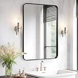 Fabuday Bathroom Mirror for Over Sink - 24x36 Inch Black Matte Framed Rectangle Mirror for Bathroom, Black Vanity Wall Mirror for Restroom, Farmhouse, Entryway, Hangs Vertically or Horizontally