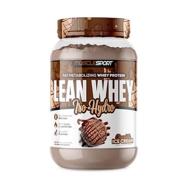 Musclesport Lean Whey Revolution™ Protein Powder - Whey Protein Isolate - Low Calorie, Low Carb, Low Fat, Incredible Flavors - 25g Protein per Scoop - 2lb Chocolate Ice Cream