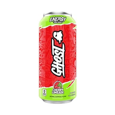 GHOST Energy Drink - Single Can, Cherry Limeade 16oz - Energy & Focus & No Artificial Colors - 200mg Natural Caffeine, L-Carnitine & Taurine - Gluten-Free & Vegan