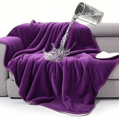 gogobunny Waterproof Bed Blanket, Reversible Sherpa Fleece Throw Blanket for Dog Puppy Cat, Furniture Cover Protects Bed Couch Sofa from Liquid Pee and Pet Fur (Dark Purple, 50x60 inches)