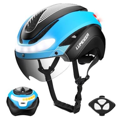 LUMDEER Smart E-Bike Helmet with Light - CPSC & NTA-8776 Certified - Class 3 E-Bikes, Cycling, Scooter, Bicycle, Mountain - Wireless Front & Rear Turn Signals, Automatic Brake Light