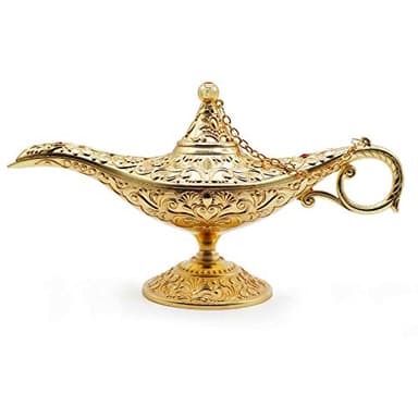 AVESON Classic Vintage Collectable Rare Legend Aladdin Magic Genie Costume Lamp Home Table Decoration & Gift, Gold