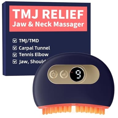 Kinbana TMJ Relief Products Jaw, TMJ Massager with Vibration and Heating, Ergonomic Multi-Needle TMJ Massage Tool for Jaw & Neck Pain, Clenching & Teeth Grinding (Blue)