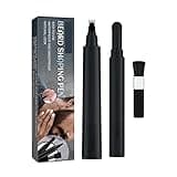 Generic 3-in-1 Beard Shaping Pen Kit for Men Mustache Eyebrow Styling Tool, 4-Tip Beard Pencil Filler + Beard Pen + Beard Brush Set, Natural Look, Water Proof and Smudge Proof, Easy to Use (Black)