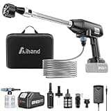 Aihand Cordless Pressure Washer, 986PSI Portable Power Cleaner Compatible with 4.0Ah Battery, 3 Faucet Adapters, Handheld High-Pressure Car Washer, 1*Battery & Charger Included
