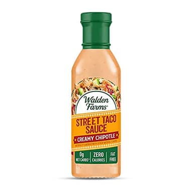 Walden Farms Street Taco Sauce Creamy Chipotle – Calorie-Free, Gluten-Free, Low Carb, Keto-Friendly, Sugar-Free, Smoky Chipotle Flavor – 12 oz Bottle