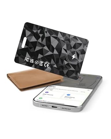 Wallet Tracker Card for Apple Find My (iOS Only), Rechargeable Air Tracker Tag, IP68 Tracker Card Item Finder Worldwide Tracking for Wallet, Bags, Passport [Apple MFi Certified]