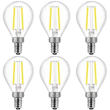 Energetic E12 Dimmable LED G16.5 Light Bulb 60 Watt 500 Lumens Candelabra Bulb for Chandeliers, Ceiling Fan, Vanity, Daylight 5000K Vintage Globe Light Bulb 6Pack