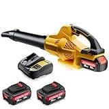 Leaf Blower Cordless Compatible with Dewalt 20V Max Battery, 500CFM & 6 Speed Modes, Electric Cordless Leaf Blower with 2 x 3.0Ah Battery and Charger, Blowers for Lawn Care, Blowing Leaves, Dust, Snow
