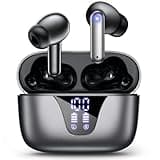 ZIUTY Wireless Earbuds, Ear Buds Bluetooth Headphones 50H Playtime with LED Digital Display Charge Case, IPX5 Waterproof Earphones with Mic for iPhone Android Phone Computer Laptop - Star Gray