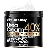 Urea Cream 40 Percent for Feet - Foot Cream for Dry Cracked Heels, 2% Salicylic Acid for Callus Remover, Maximum Strength Repair Skin, Soft & Smooth 40% Urea Lotion Moisturizer Elbows Hands Knees