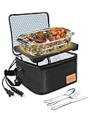 Portable Oven & Food Warmer Electric Lunch Box Food Heater 12/24/110/220V for Car, Truck, Office, Travel & Home,Mini Portable Microwave Lunch Heater for Work, Compact Portable Food Warmer Lunch Box