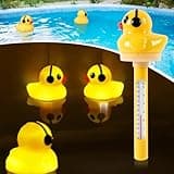 LanBlu Floating Pool Thermometer, Solar Duck Water Temperature Thermometer,Large Size Easy Read Swimming Pool Thermomete at Night,Pro Pond Thermometers, Floating Water Thermometers for tub,Spa-1PC