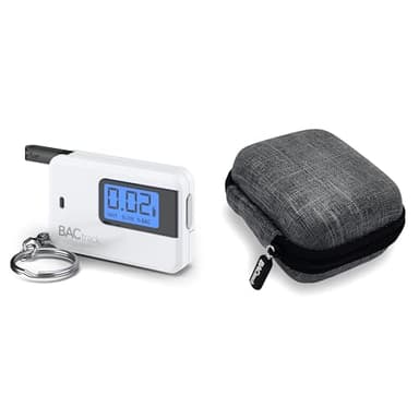 BACtrack Go Keychain Breathalyzer (White) and Carrying Case Bundle