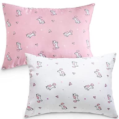 SPRINGSPIRIT Toddler Pillow for Sleeping 2 Pack Ultra Soft & Breathable 14" x 19" Nap Pillows for Crib, Machine Washable Soft Travel Pillow, Toddler Bed Pillows
