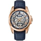 Bulova Men's Classic Sutton 3-Hand 21-Jewel Automatic Watch, 42 Hour Power Reserve, Skeleton Dial, Luminous Hands, 100M Water Resistant, 43mm