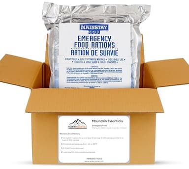 MOUNTAIN ESSENTIALS Emergency Food Rations Mainstay 3600 Calorie Food Bar 1 Pack with 5 Year Shelf Life | Ready to Eat Survival Bars Preparedness Kit for Outdoor Camping, Hiking