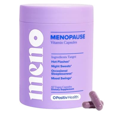 O Positiv MENO Vitamins for Menopause - Hormone-Free Menopause Supplement for Women - Black Cohosh & Ashwagandha KSM-66 - Helps Relieve Hot Flashes, Night Sweats, Mood Swings - 30 Servings (Pack of 1)