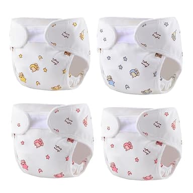 Reborn Baby Dolls Diapers Accessories 4-Piece Pack Fit for 17-24 inch Reborn Dolls Newborn Underwear Reusable Washable