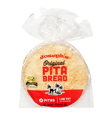 Joseph’s Original White Pita Bread, 1-Pack, Fresh Baked (4 Pitas per Pack, 11Oz.)