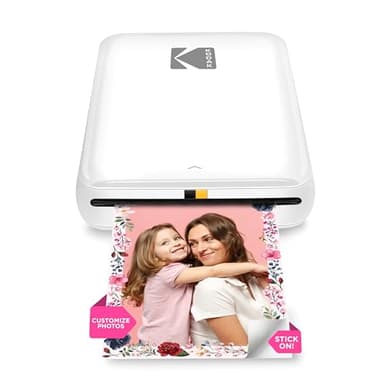 KODAK Step Instant Smartphone Photo Printer, Portable Mini Color Wireless Mobile Printer, Zink 2x3” (5.1x7.5 cm) Sticky-Back Photos, Bluetooth Compatible with iOS & Android Devices, Editing App, White