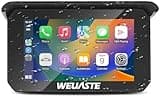 Weuaste 5" IPS Touch Screen Portable Apple Carplay Screen for Motorcycle, Wireless Apple Car Play & Wireless Android Auto GPS Navigation for Motorcycle/Motorbike, Bluetooth, Waterproof, Support Siri