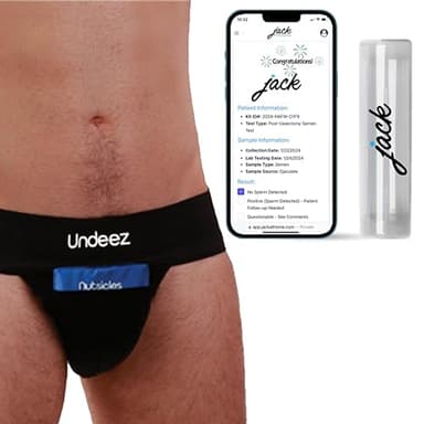 Undeez & Jack at-Home Recovery Pack Comes with Vasectomy Jockstrap, 2-Custom Fit Ice Packs, at-Home Vasectomy Test Kit With Accurate Results from CLIA-Certified Lab Black