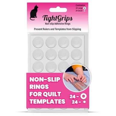 TightGrips Non-Slip Pads for Quilt Templates | Precision Grips for Quilting Supplies | Enhance Accuracy and Stability | Non-Slip Quilting Tools | Complete Set of 48-24 Large & 24 Small Grips