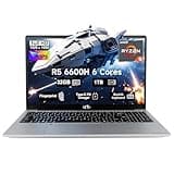 NIMO 15.6 Gaming-Laptop, 6-Cores AMD Ryzen 5 6600H 660M 6nm GPU, 32GB DDR5 1TB SSD(up to 4.5GHz) 100W Type-C FHD IPS Business-Laptop-Computer with Fingerprint Backlit Keyboard WiFi5 Win11