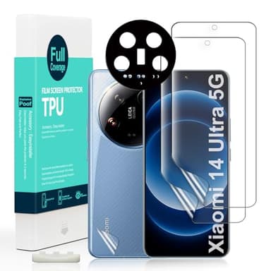 Ibywind for Xiaomi 14 Ultra 5G Screen Protector,2-Pack,Hydrogel Film with Camera Lens Protector,Easy Installation Tool,Bubble-Free,Fingerprint Unlock Compatible,Anti-Shatter,Anti-Scratch