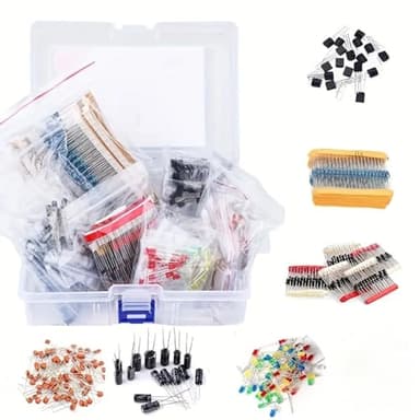 A 1,400-piece basic electronic component kit for beginners: including capacitors (electrolytic, ceramic), leds, diodes, resistors, transistors - the perfect DIY electronic project
